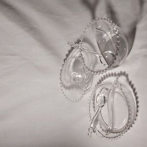 Vintage 1940s Candlewick Glass Dishes Divided Dish Divided Bowl Cheese Compote